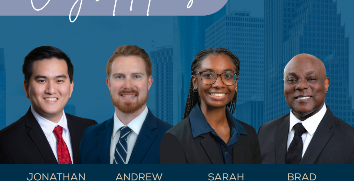 Congratulations Jonathan Liu, PE, Andrews Johnson, PE, Sarah Richard, PE, and Brad Moore Cadd Manager